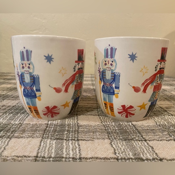 Set of Two World Market Watercolor Holiday Nutcracker Mugs - Picture 3 of 14